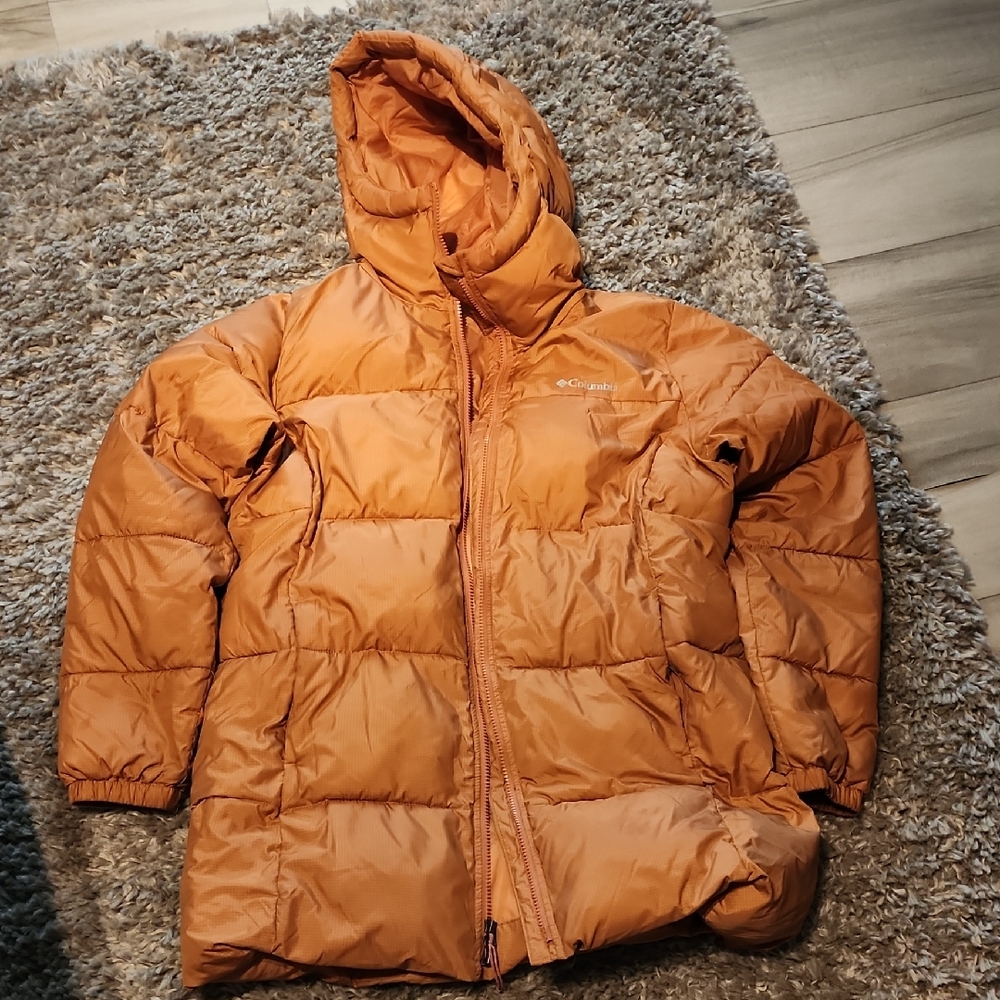 Columbia Rust Orange Quilted Hooded Puffer Jacket